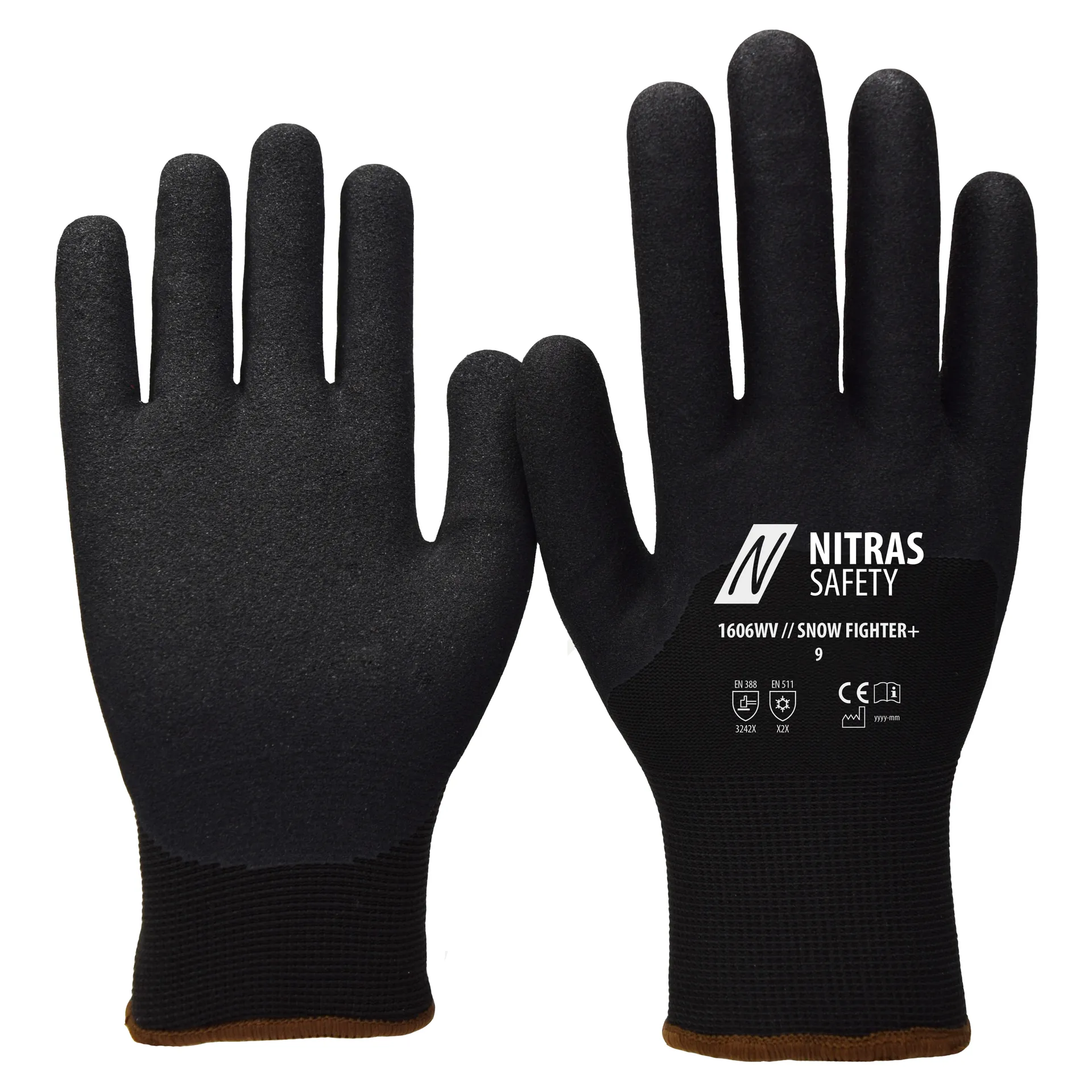 NITRAS SNOW FIGHTER+, Winterhandschuhe, schwarz, EN 388, EN 511 (1606WV)