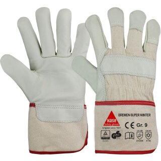 BREMEN-SUPER-WINTER Handschuhe aus Vollleder EN420, EN388, T&Uuml;V-GS