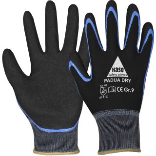 PADUA  DRY 5-Fg.-Sicherheitshandschuhe Nylon/Nitril CE CAT II, EN 420, EN 388