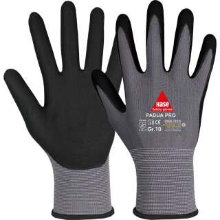 PADUA PRO 5-Fg.-Sicherheitshandschuhe Nitrilschaum Nylon/Spandex CE CAT II, EN 420, EN 388