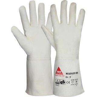 WESER ECO-TAN® long, Schweisserhandschuhe, Ziegennappal. chromf. gegerbt, CE,CAT II, EN 420,EN 388,EN 12477 Ausf.B