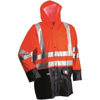 Lyngsoe FR-LR3055 Regenjacke schwer entflammbar, antistatisch, hochsichtbar - Hi-Vis Orange/Marine