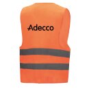 NITRAS Warnschutz-Weste orange EN ISO 20471 (7110) inkl. Druck: "Adecco" - Position Rücken - Farbe: schwarz