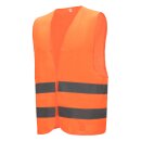 NITRAS Warnschutz-Weste orange EN ISO 20471 (7110) inkl. Druck: "Adecco" - Position Rücken - Farbe: schwarz