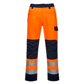 Portwest Modaflame RIS Bundhose, Orange/Marine (MV36)